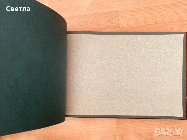 Албум Нов, ЕСТЕСТВЕНА КОЖА - с етикет на СБА, голям-49/31 см, 38 стр., € 60, снимка 3 - Антикварни и старинни предмети - 53162713