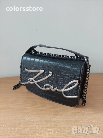 Чанта Karl Lagerfeld-черен крок/SG40l, снимка 2 - Чанти - 53201610
