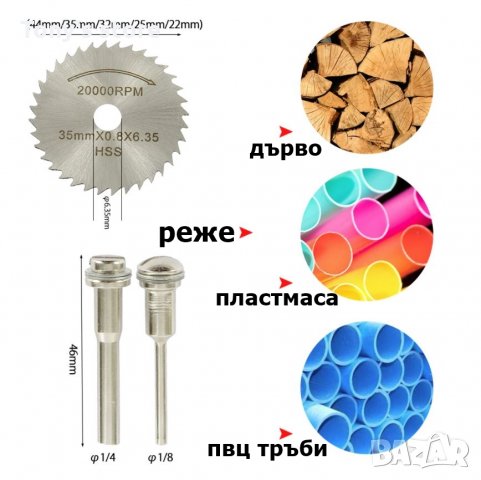 Комплект от 30 части мини режещи дискове за метал,дърво,стъкло и др., снимка 2 - Други инструменти - 31420154