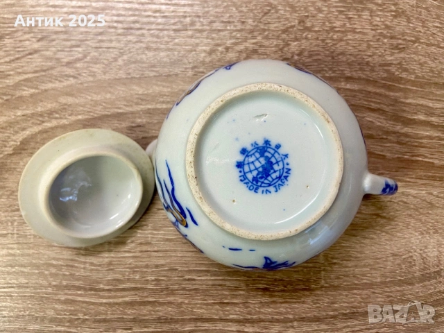 Японски порцеланов чайник с дракон, Made in Japan, средата на XX век, снимка 6 - Антикварни и старинни предмети - 53373064