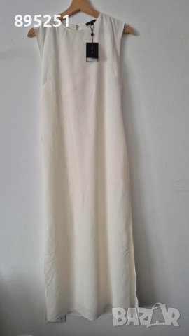 Нова Бяла Рокля със средна дължина с кръстосване на гърба размер XS, снимка 5 - Рокли - 53997955