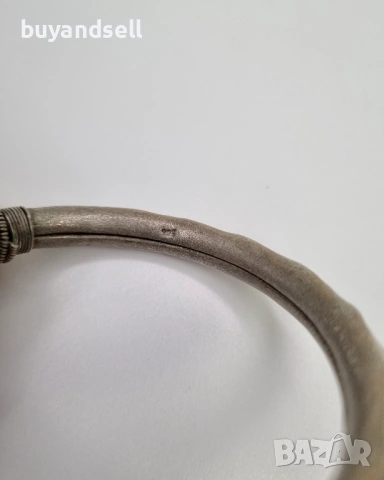 Стара викторианска сребърна гривна, снимка 3 - Антикварни и старинни предмети - 53885304