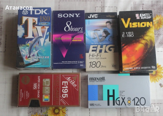 Видео касети VHS, VHSC, Video 8, MiniDV, DV, почистваща