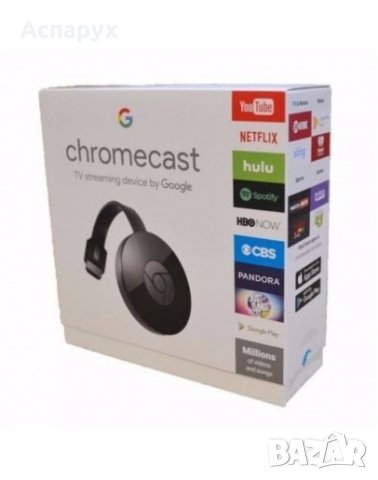 Smart устройство Chromecast за безжично свързване на телефон, лаптоп и таблет с телевизор