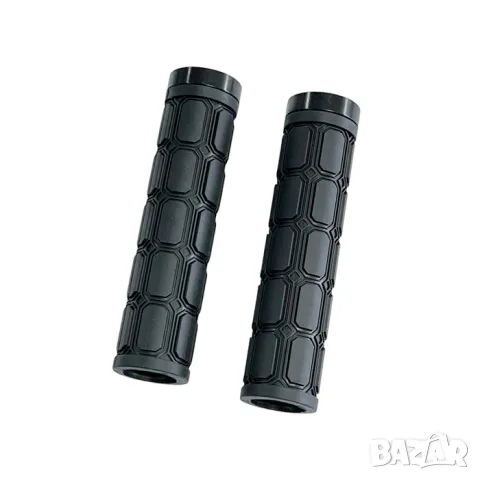 Черни гумени дръжки за велосипед 132 mm с отвор 22 mm