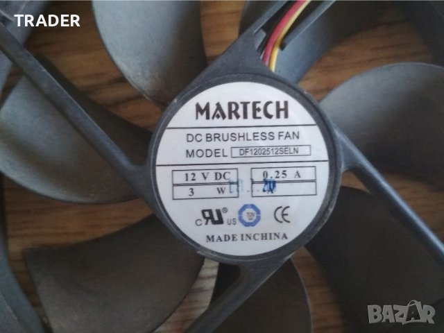 martech dc brushless fan 12v 3w 0.25A вентилатор за настолен компютър, снимка 2 - Други - 38186289