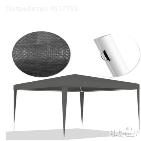 Сгъваема градинска шатра 3x3 м – Здрава метална конструкция, регулируема височина и защита от слънце, снимка 3 - Градински мебели, декорация  - 54085969