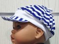 Нова детска шапка на райе с козирка, от 6 месеца до 8 години, снимка 2
