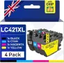 Нови LC421XL мастилени касети за Brother DCP-J1050DW J1140DW MFC-J1010DW 4 цвята принтер тонер печат, снимка 1