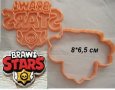 Брау Броу Старс Brawl Stars Бролстарс лого пластмасов резец форма фондан тесто бисквитки, снимка 1 - Форми - 29430283