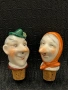 Vintage Hand-Painted German Porcelain Bottle Pourer Stoppers, снимка 1