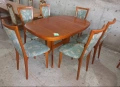 Комплект масивна разтегателна маса с 6 стола, снимка 2