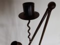 Бароков Масивен висок железен свещник - идеален за механа, снимка 5
