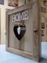 уникална дървена ретро кутия за ключове със сърце от Испания, снимка 3