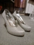 Нови!Сребристи лъскави токчета 38 номер, снимка 2