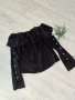 Нова черна блузка паднало рамо, снимка 1 - Блузи с дълъг ръкав и пуловери - 40301110