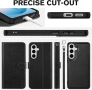 TUCCH калъф за Galaxy S26+ Plus (6.7") 2026, магнитен, подвижен 2 в 1 калъф-портфейл, черен, снимка 8