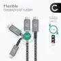 CELLONIC 1x USB C Type C кабел за данни, съвместим с Huawei P30 Lite, Pro 3.1, 1 м, найлон, сив/чер, снимка 4