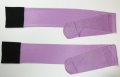 L нови лилави чорапи с ликра и черна плътна лента