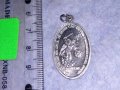 РЯДКА КАТОЛИЧЕСКА ПОСРЕБРЕНА ДВУСТРАННА ИКОНКА РЕЛИГИОЗЕН МЕДАЛЬОН 31233, снимка 9