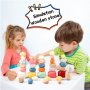 3607 Игра с дървени цветни камъчета за баланс, снимка 3