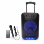 Преносима караоке тонколона - 8" говорител, LED светлина, дистанционно управление и микрофон, снимка 6