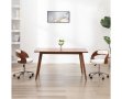 Въртящ офис стол, бял, извито дърво и изкуствена кожа, снимка 1 - Столове за офис - 40384278