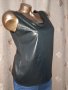 М/L Черен топ/ потник/ с златисто райе еко кожа, снимка 5