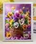 Теменужки цветя 5D гоблен диамантен картина мозайка за направа по схема с камъчета, снимка 1