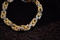 Масивен Стоманен синджир в златен и сребърен цвят , снимка 1 - Колиета, медальони, синджири - 40233243