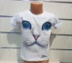 Нова детска тениска с 3D принт Котка със сини очи, снимка 1