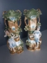2бр чифт фигурални вази 27см/стари немски порцеланови вази с фигури/селяни с кошници, снимка 1