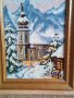 СТАР ГОБЛЕН НЕМСКА ЦЪРКВА ЗИМЕН ПЛАНИНСКИ ПЕЙЗАЖ в ДЪРВЕНА РАМКА 30918, снимка 9