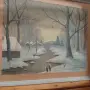 Живопис картина зимен пейзаж , снимка 2
