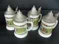 № 7145 четири стари макил порцеланови халбички  - с метални капачета, снимка 5