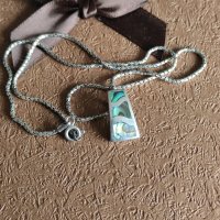 Сребърен синджир с висулка (262), снимка 2 - Колиета, медальони, синджири - 44350867