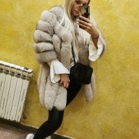 Дамско луксозно палто лисица код 3131, снимка 1 - Палта, манта - 31816288