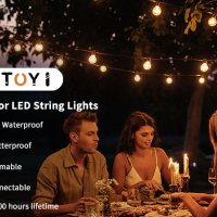 Струнни приказни LED Светлини G40 15м. 25+2 резервни крушки верига лампички за декорация двор тераса, снимка 5 - Лед осветление - 42925056