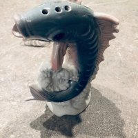 Порцеланова риба - лампа, снимка 1 - Антикварни и старинни предмети - 39311485
