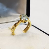 Дамски златен 585 пръстен с брилянт, снимка 3 - Пръстени - 30091654