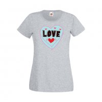 Дамска тениска Свети Валентин Love 4, снимка 3 - Тениски - 35647206