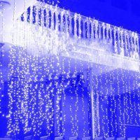 LED Коледна Украса за къщи външно вътрешно: Завеси/висулки/фиг/макруч, снимка 14 - Лед осветление - 30483827