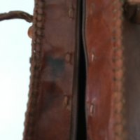 Винтидж френска чанта от 60-те естествена кожа цвят коняк, снимка 6 - Чанти - 29939273