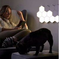 Комплект LED стенни лампи, С дистанционно управление, 7.5x2.5x8.5cm, 3 бр., снимка 4 - Други стоки за дома - 40730959