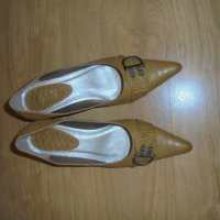 Елегантни дамски обувки цвят охра. № 38, , снимка 10 - Дамски елегантни обувки - 30550400