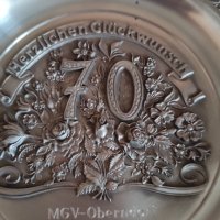 Автентична немска калаена чиния BMF/маркирана/, снимка 3 - Антикварни и старинни предмети - 38979104