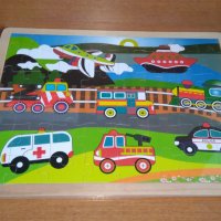  Ново! 2 модела големи дървени пъзели с превозни средства / дървени играчки, снимка 1 - Образователни игри - 38578121