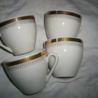  ппорцеланов сервиз за кафе със златен кант от 70-те години, снимка 6 - Сервизи - 34475362