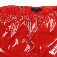 Miss Noir L/XL къса червена лачена/винил пола с отвор на дупето, снимка 2 - Бельо - 44318024