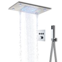 Термостатен душ с LED осветление за вграждане в таван, снимка 2 - Душове - 41727039